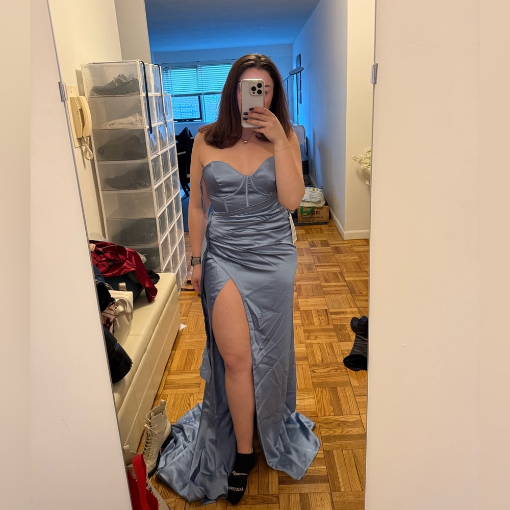 BRAND NEW dusty blue chicsew dress